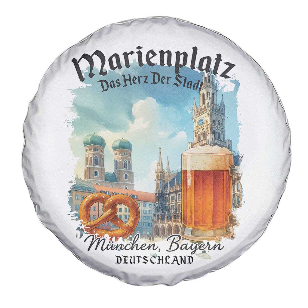 Bavarian Festival Munich Oktoberfest Spare Tire Cover Das Herz Der Stadt Beer Pretzel - Wonder Print Shop