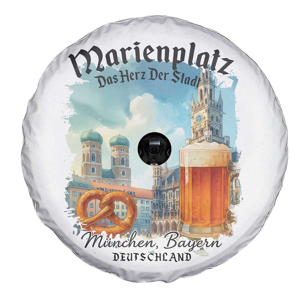Bavarian Festival Munich Oktoberfest Spare Tire Cover Das Herz Der Stadt Beer Pretzel - Wonder Print Shop