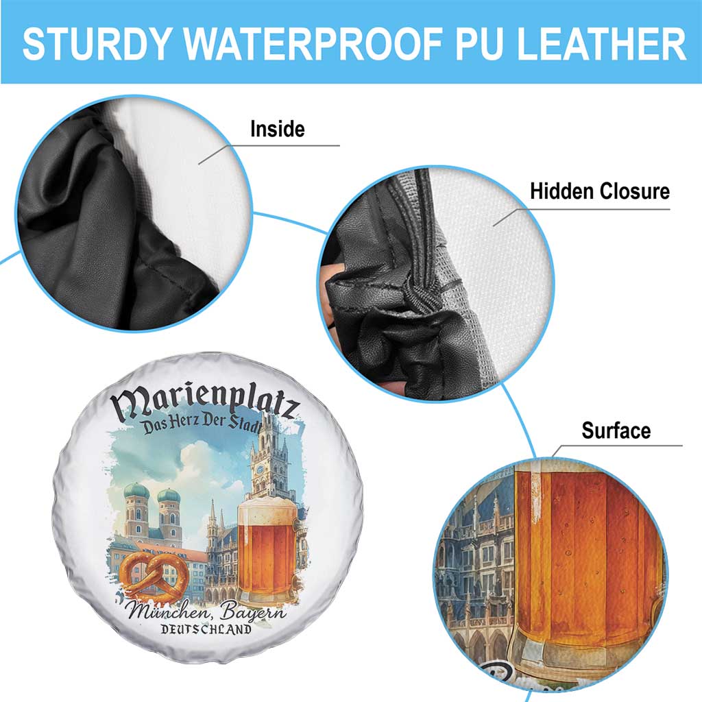 Bavarian Festival Munich Oktoberfest Spare Tire Cover Das Herz Der Stadt Beer Pretzel - Wonder Print Shop