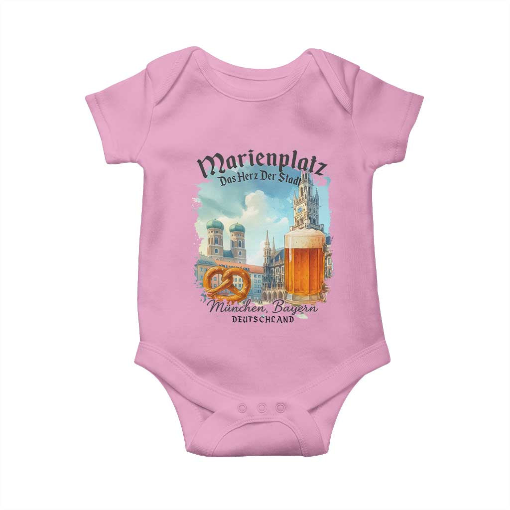 Bavarian Festival Munich Oktoberfest Baby Onesie Das Herz Der Stadt Beer Pretzel - Wonder Print Shop