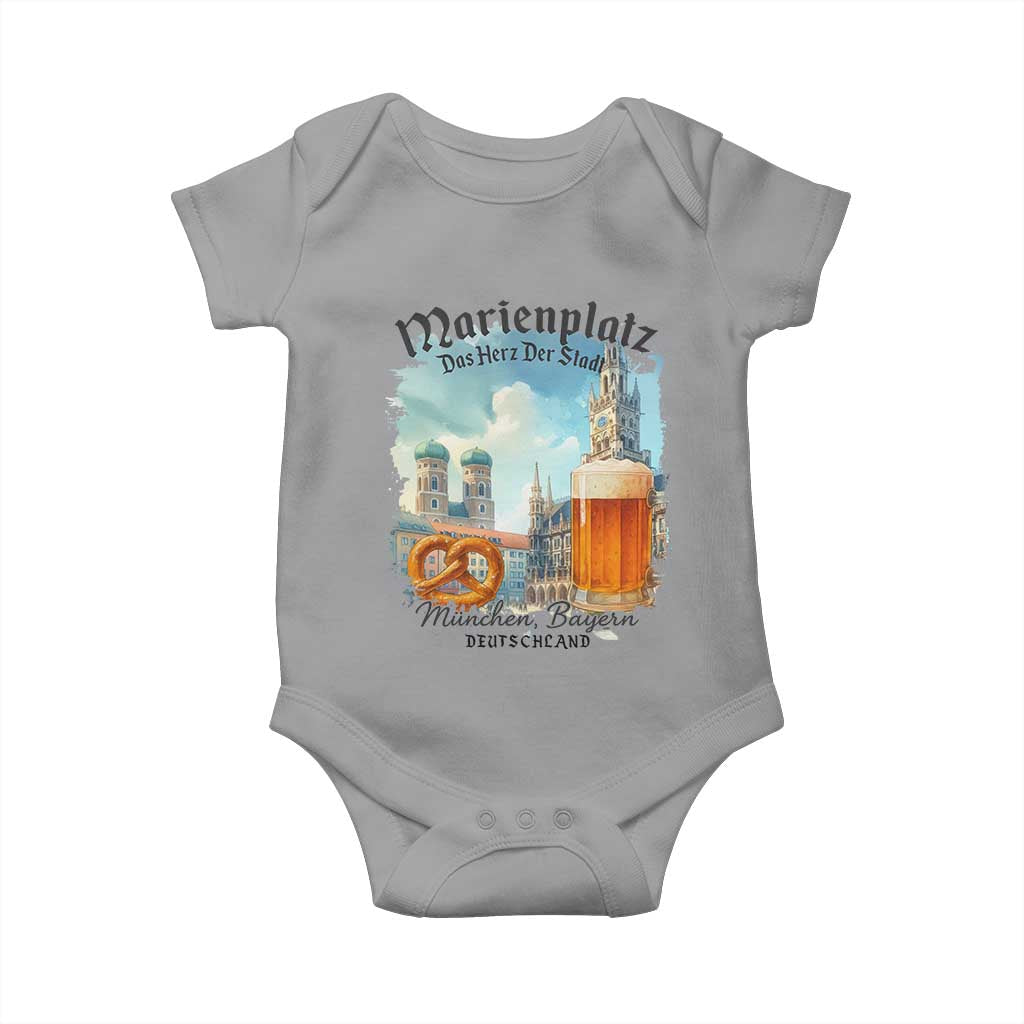 Bavarian Festival Munich Oktoberfest Baby Onesie Das Herz Der Stadt Beer Pretzel - Wonder Print Shop