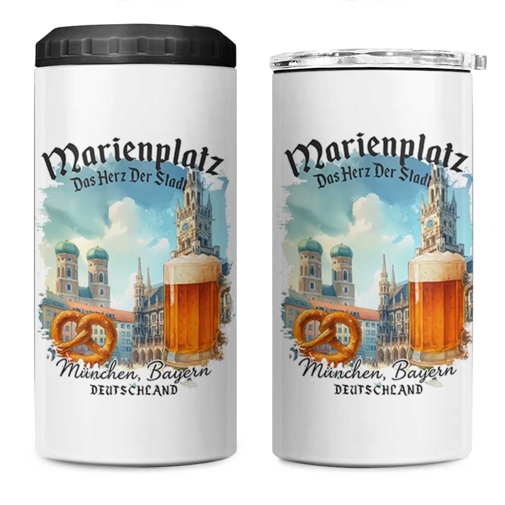 Bavarian Festival Munich Oktoberfest 4 in 1 Can Cooler Tumbler Das Herz Der Stadt Beer Pretzel - Wonder Print Shop