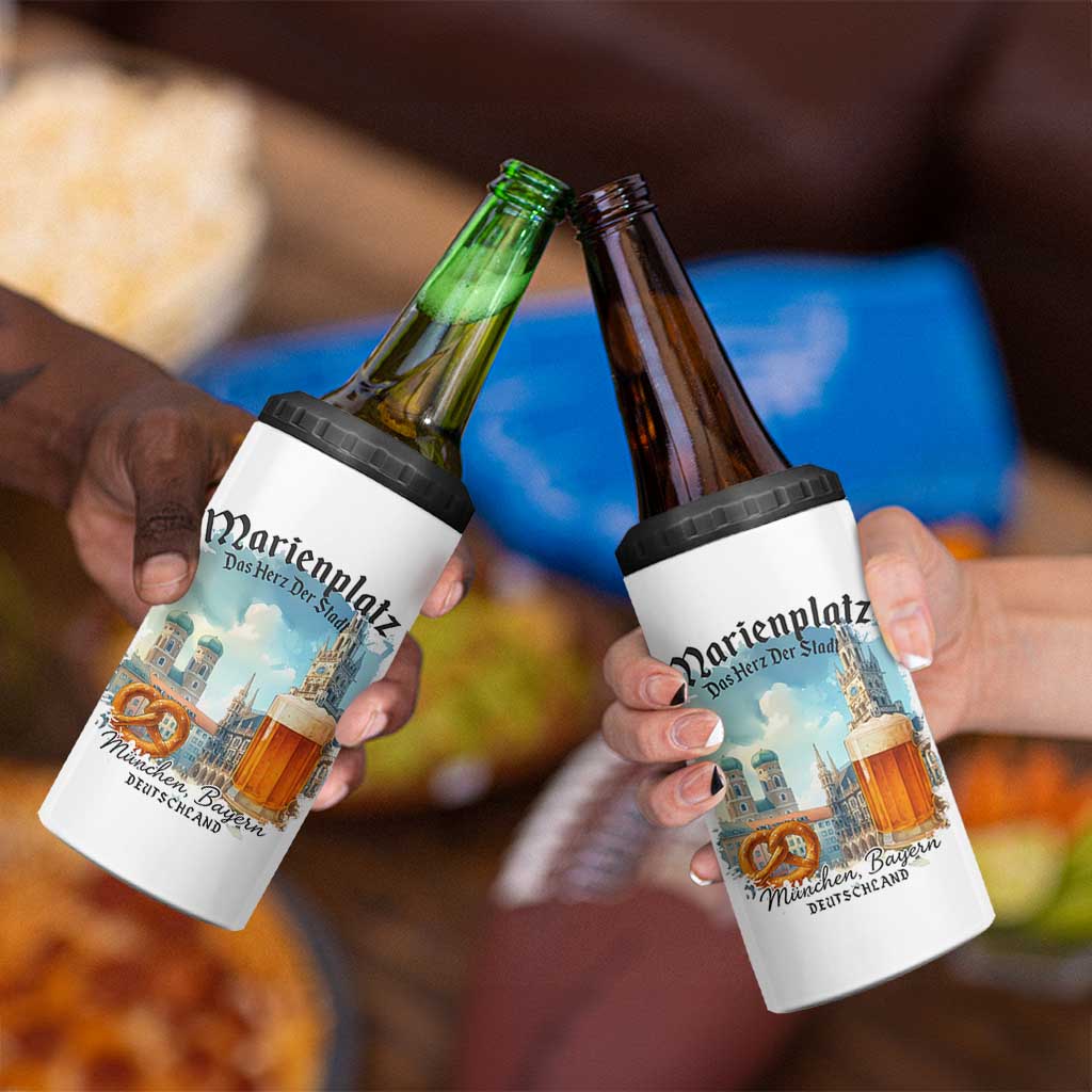 Bavarian Festival Munich Oktoberfest 4 in 1 Can Cooler Tumbler Das Herz Der Stadt Beer Pretzel - Wonder Print Shop