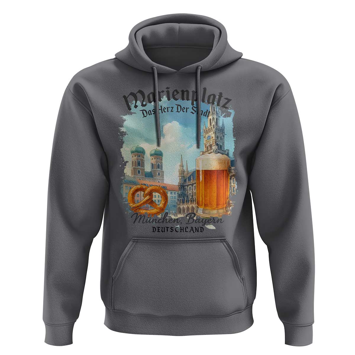Bavarian Festival Munich Oktoberfest Hoodie Das Herz Der Stadt Beer Pretzel - Wonder Print Shop