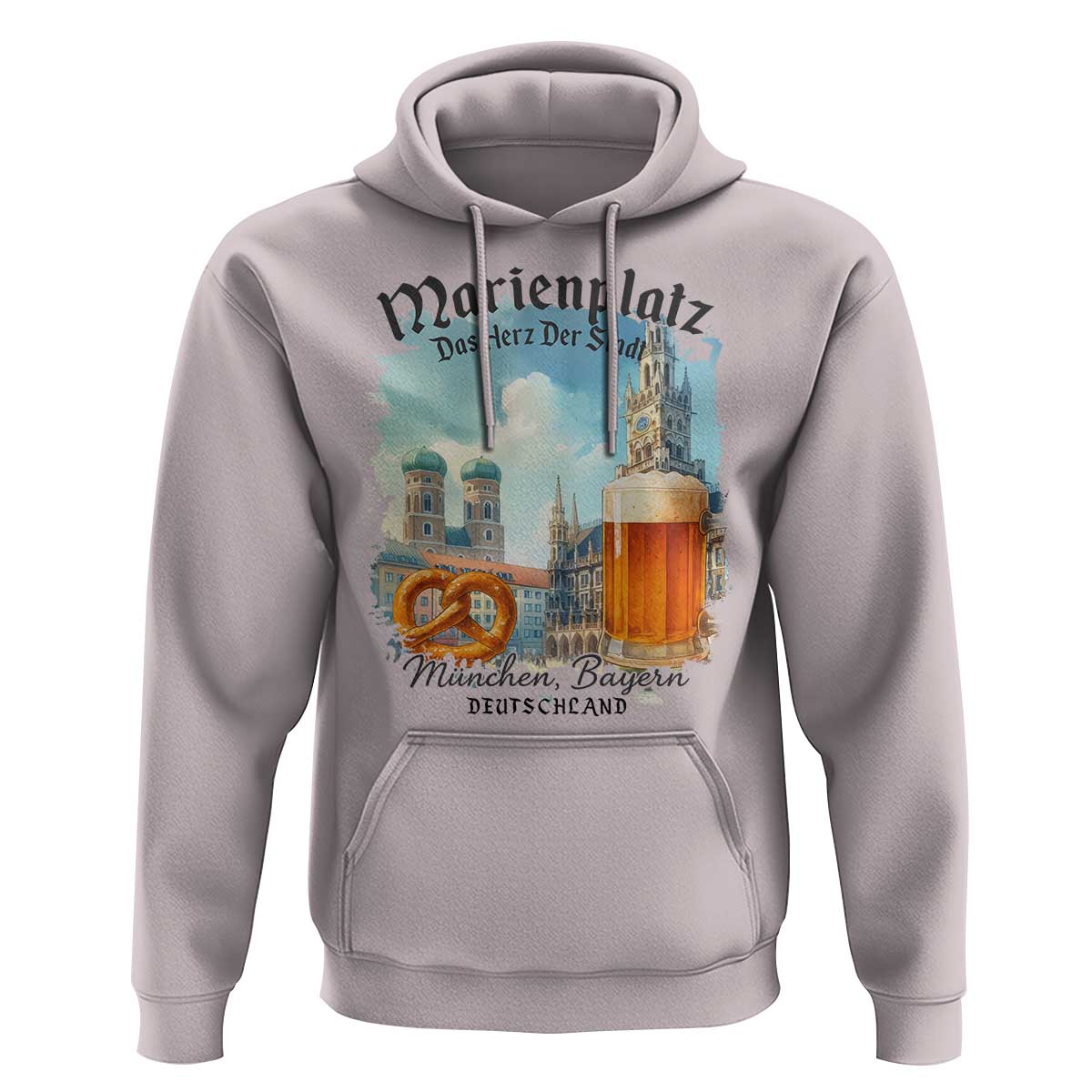 Bavarian Festival Munich Oktoberfest Hoodie Das Herz Der Stadt Beer Pretzel - Wonder Print Shop