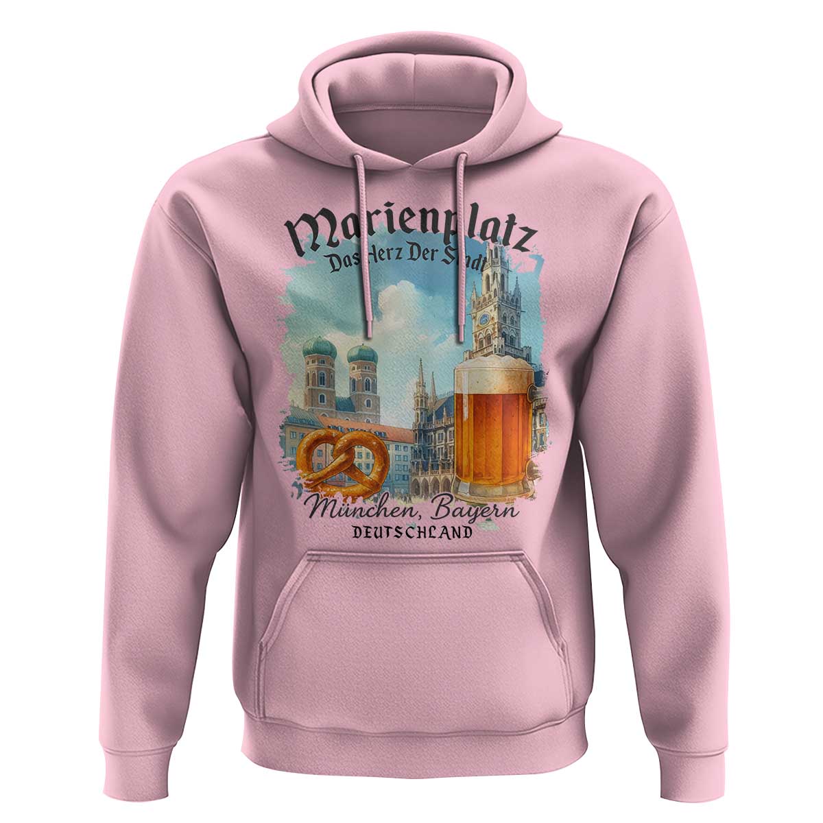 Bavarian Festival Munich Oktoberfest Hoodie Das Herz Der Stadt Beer Pretzel - Wonder Print Shop