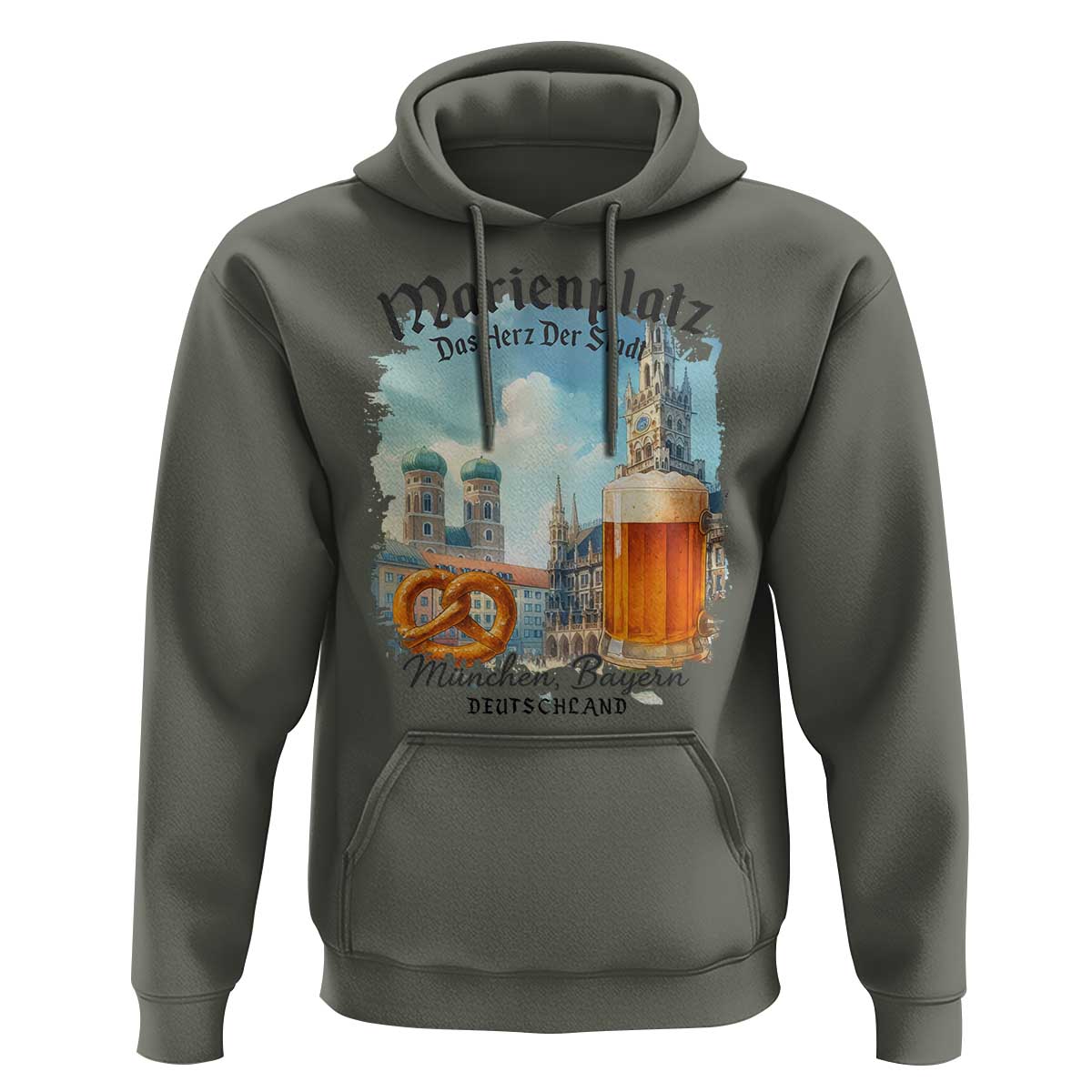 Bavarian Festival Munich Oktoberfest Hoodie Das Herz Der Stadt Beer Pretzel - Wonder Print Shop