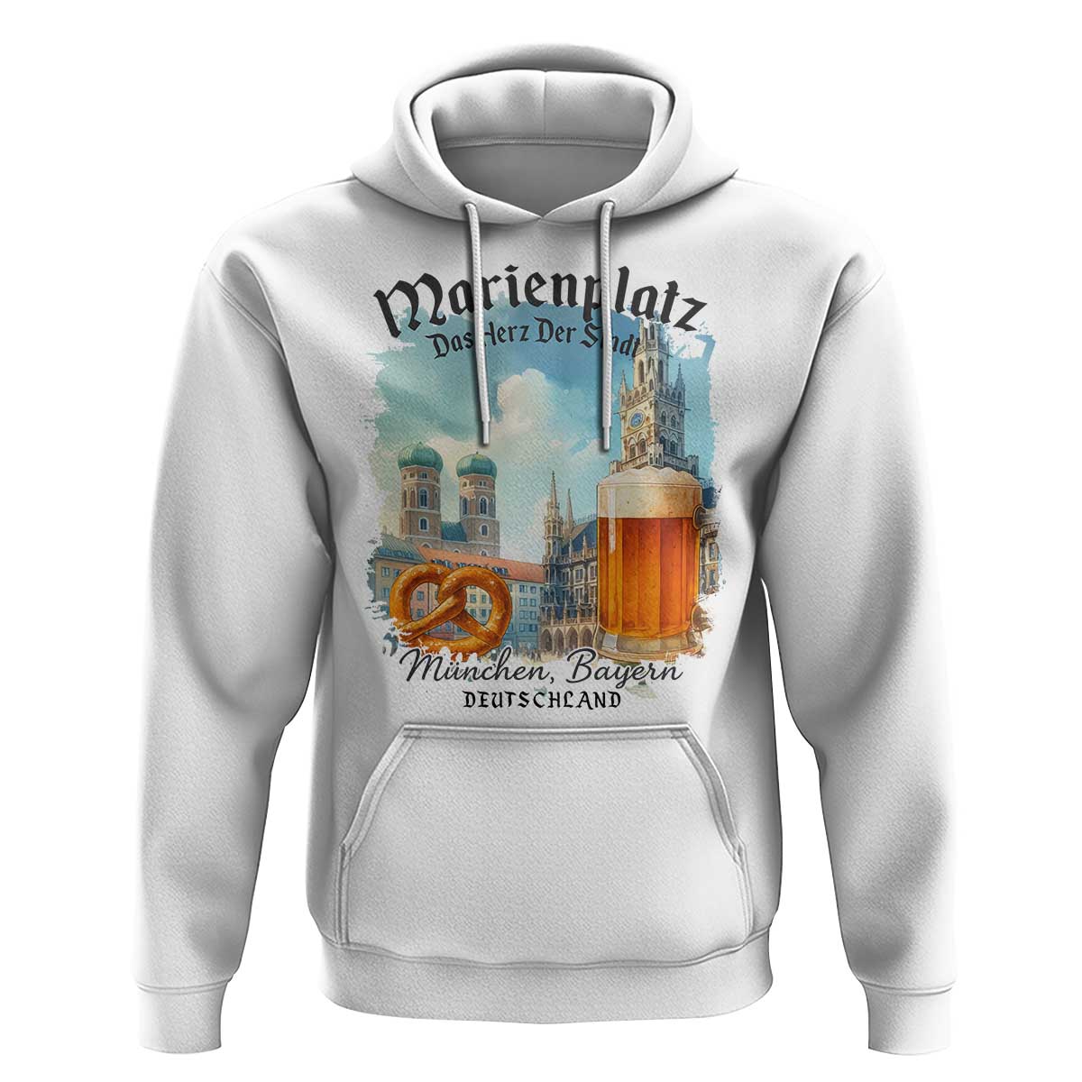 Bavarian Festival Munich Oktoberfest Hoodie Das Herz Der Stadt Beer Pretzel - Wonder Print Shop