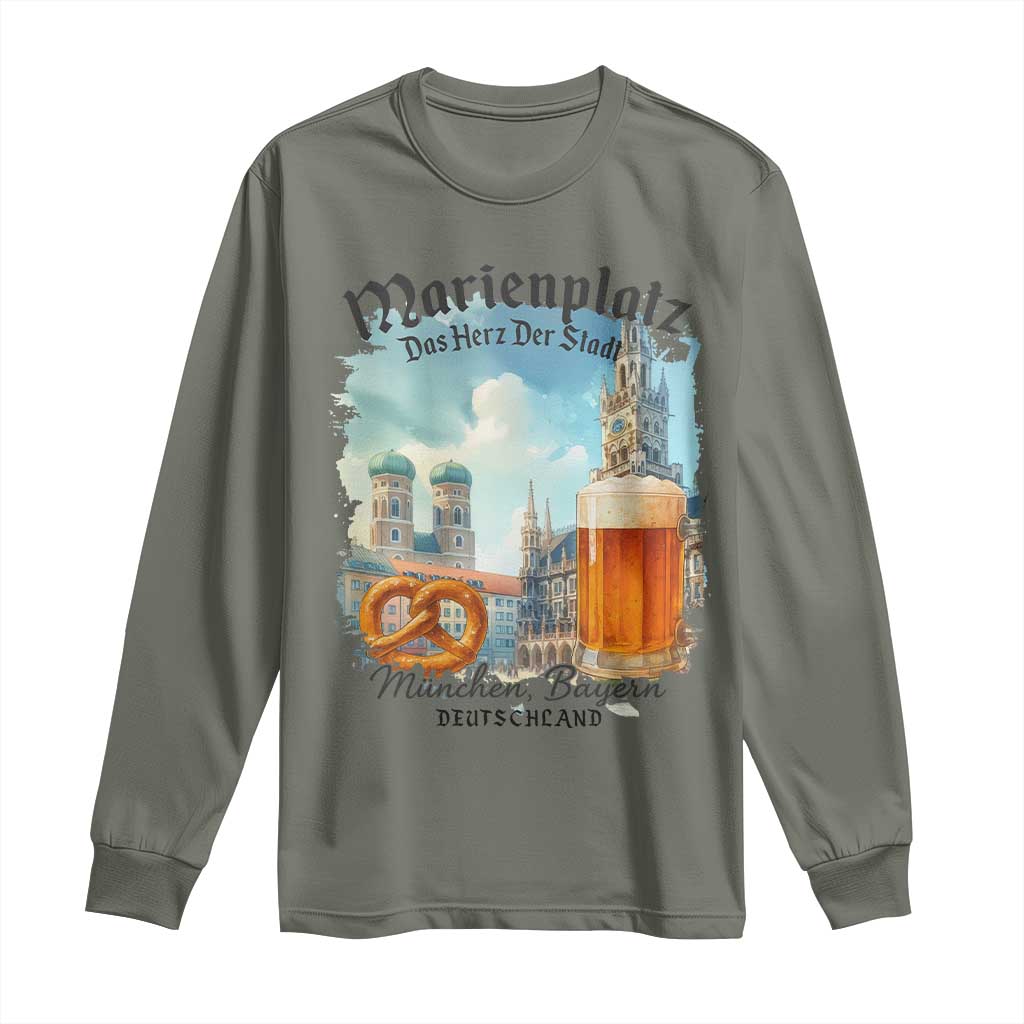 Bavarian Festival Munich Oktoberfest Long Sleeve Shirt Das Herz Der Stadt Beer Pretzel - Wonder Print Shop