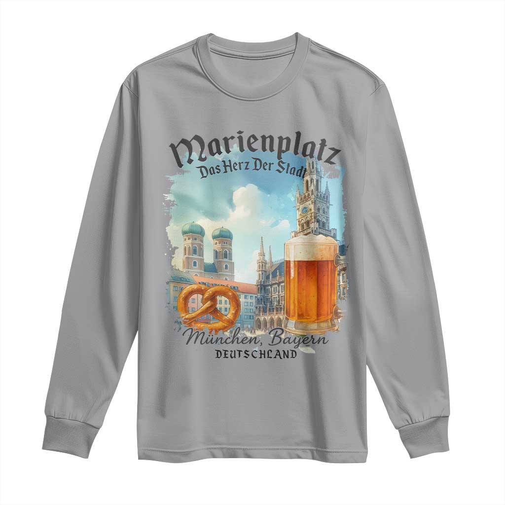 Bavarian Festival Munich Oktoberfest Long Sleeve Shirt Das Herz Der Stadt Beer Pretzel - Wonder Print Shop