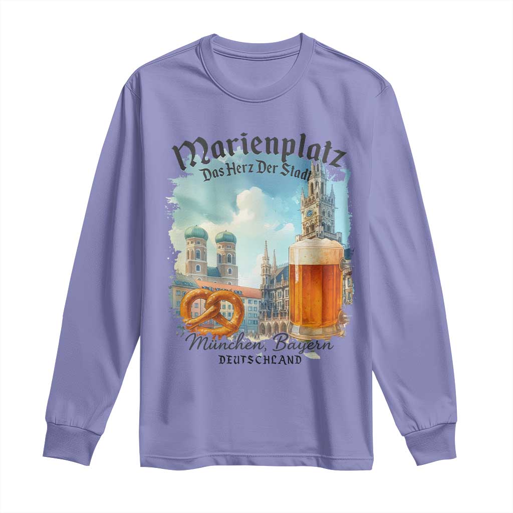 Bavarian Festival Munich Oktoberfest Long Sleeve Shirt Das Herz Der Stadt Beer Pretzel - Wonder Print Shop
