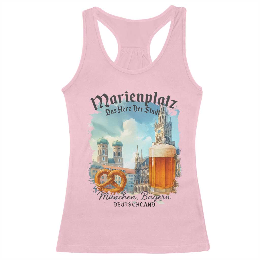 Bavarian Festival Munich Oktoberfest Racerback Tank Top Das Herz Der Stadt Beer Pretzel - Wonder Print Shop