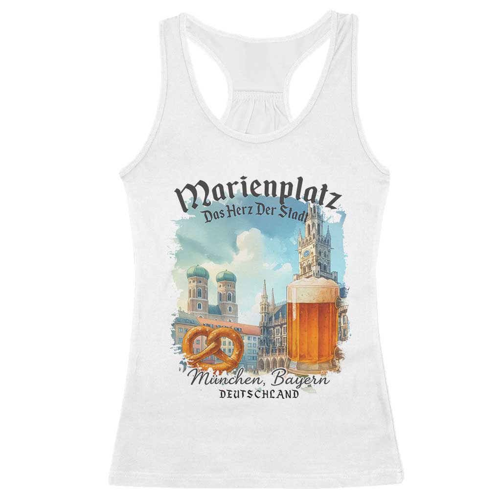 Bavarian Festival Munich Oktoberfest Racerback Tank Top Das Herz Der Stadt Beer Pretzel - Wonder Print Shop