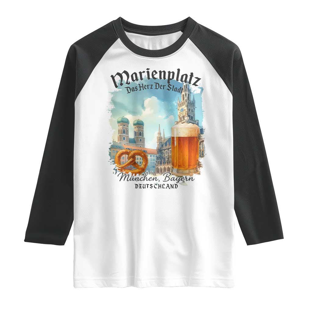 Bavarian Festival Munich Oktoberfest Raglan Shirt Das Herz Der Stadt Beer Pretzel - Wonder Print Shop