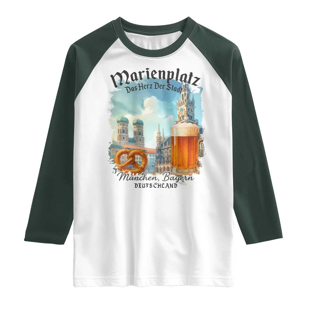 Bavarian Festival Munich Oktoberfest Raglan Shirt Das Herz Der Stadt Beer Pretzel - Wonder Print Shop