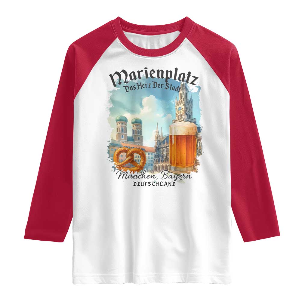 Bavarian Festival Munich Oktoberfest Raglan Shirt Das Herz Der Stadt Beer Pretzel - Wonder Print Shop