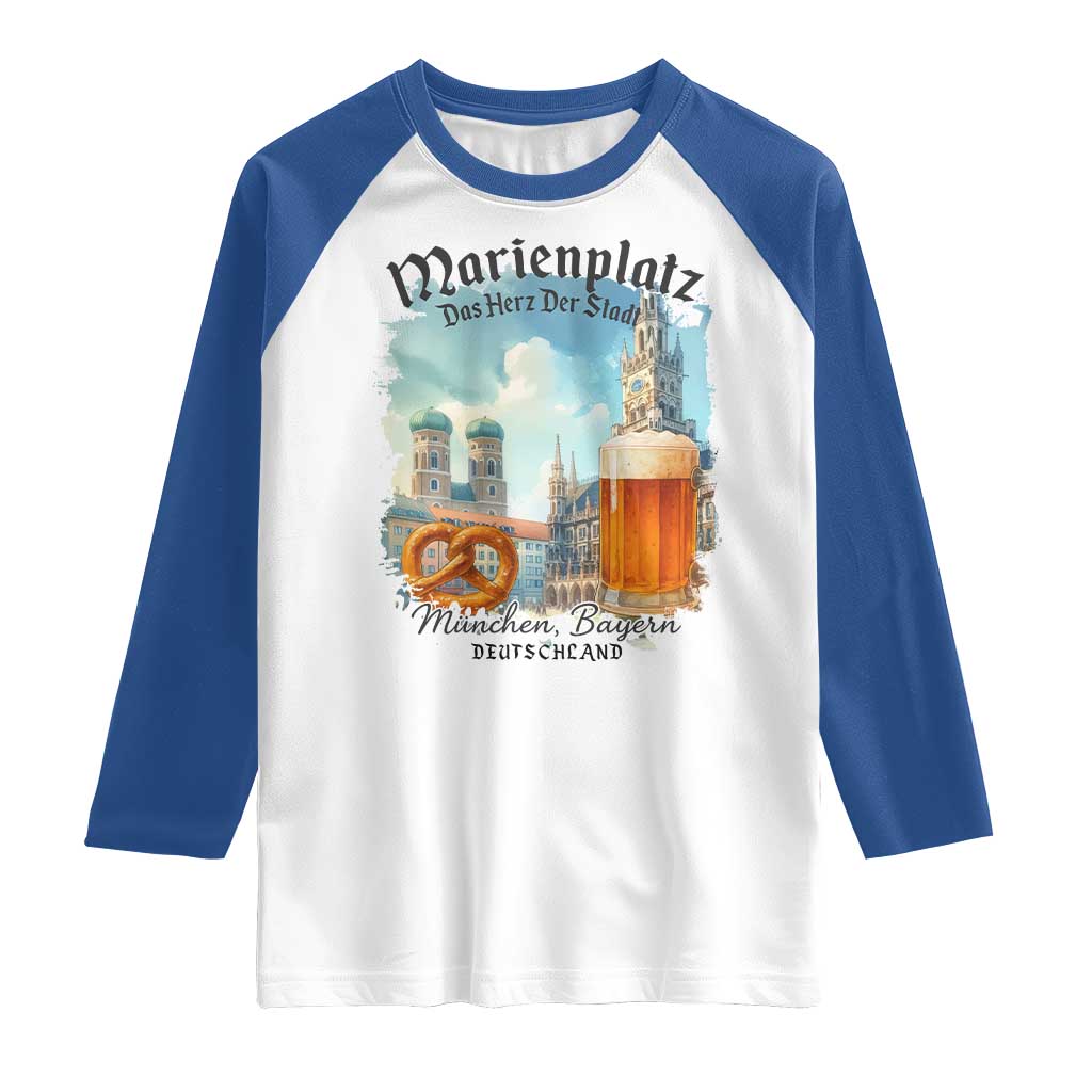Bavarian Festival Munich Oktoberfest Raglan Shirt Das Herz Der Stadt Beer Pretzel - Wonder Print Shop