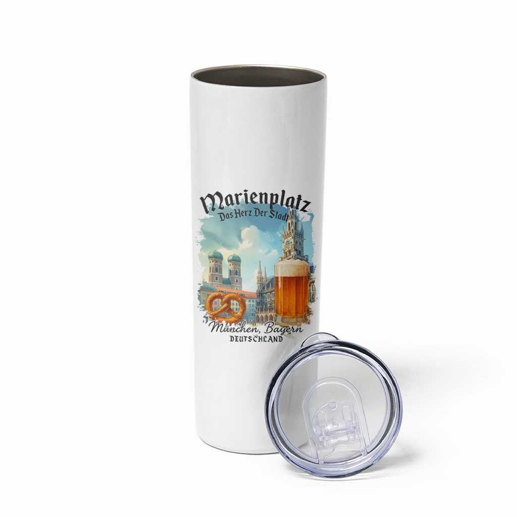 Bavarian Festival Munich Oktoberfest Skinny Tumbler Das Herz Der Stadt Beer Pretzel - Wonder Print Shop