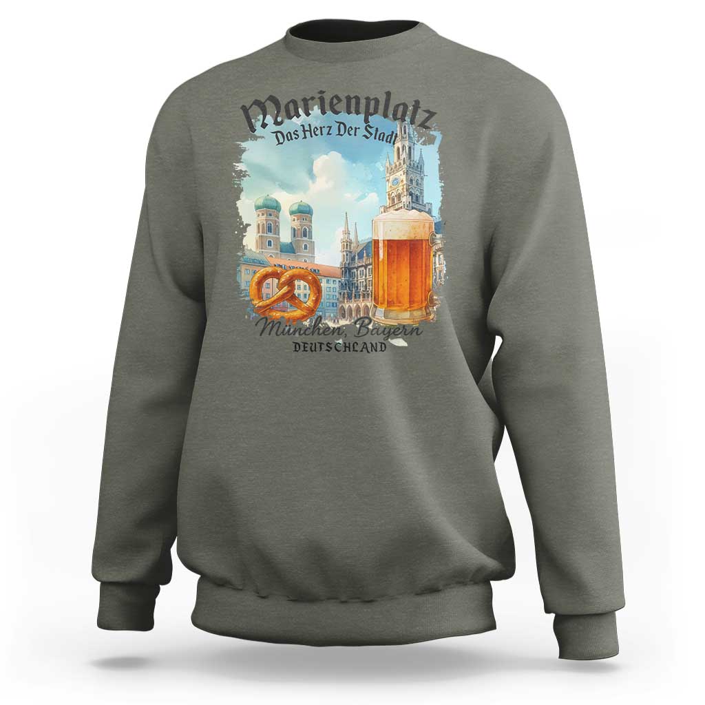 Bavarian Festival Munich Oktoberfest Sweatshirt Das Herz Der Stadt Beer Pretzel - Wonder Print Shop