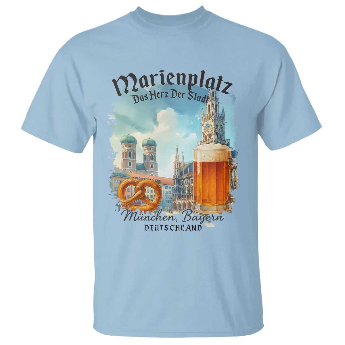 Bavarian Festival Munich Oktoberfest T Shirt Das Herz Der Stadt Beer Pretzel - Wonder Print Shop