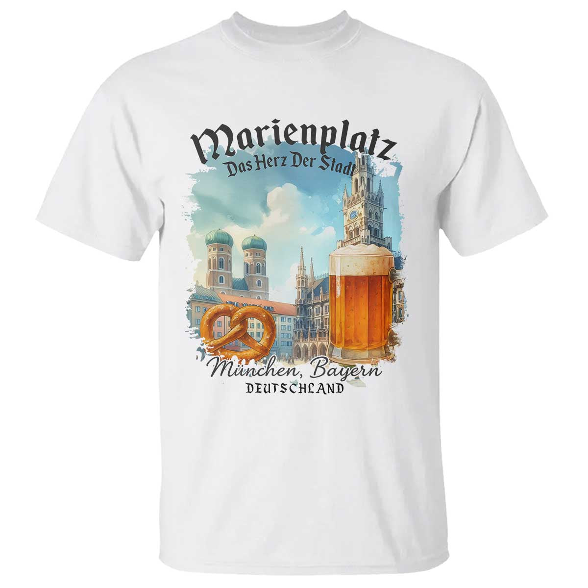 Bavarian Festival Munich Oktoberfest T Shirt Das Herz Der Stadt Beer Pretzel - Wonder Print Shop