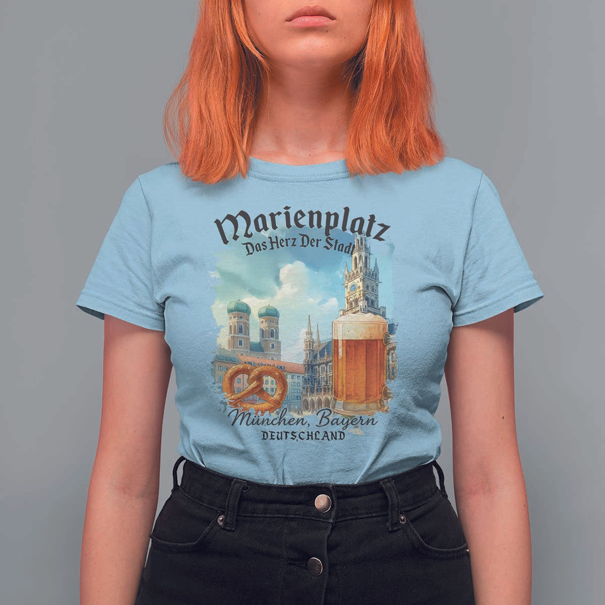Bavarian Festival Munich Oktoberfest T Shirt For Women Das Herz Der Stadt Beer Pretzel - Wonder Print Shop