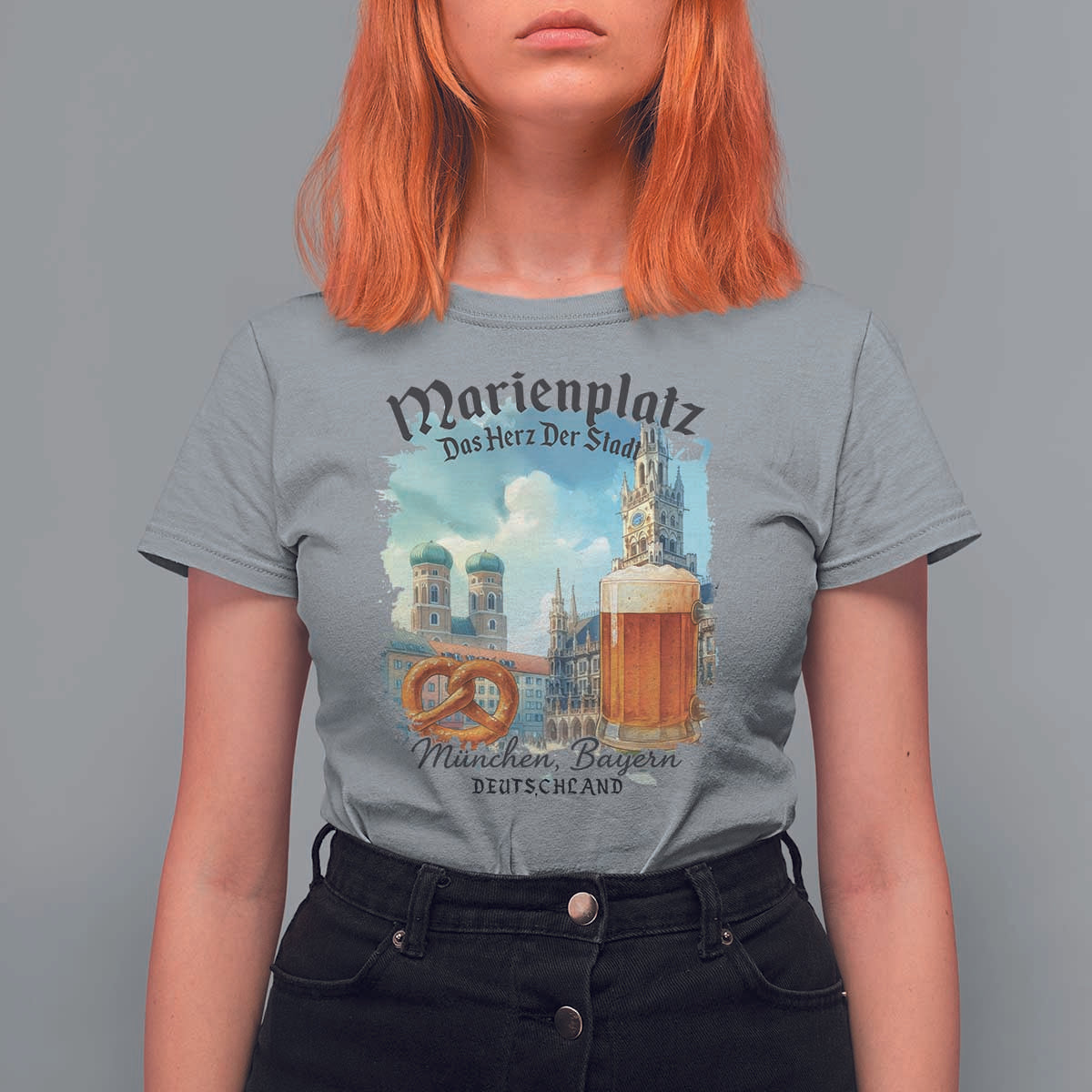 Bavarian Festival Munich Oktoberfest T Shirt For Women Das Herz Der Stadt Beer Pretzel - Wonder Print Shop