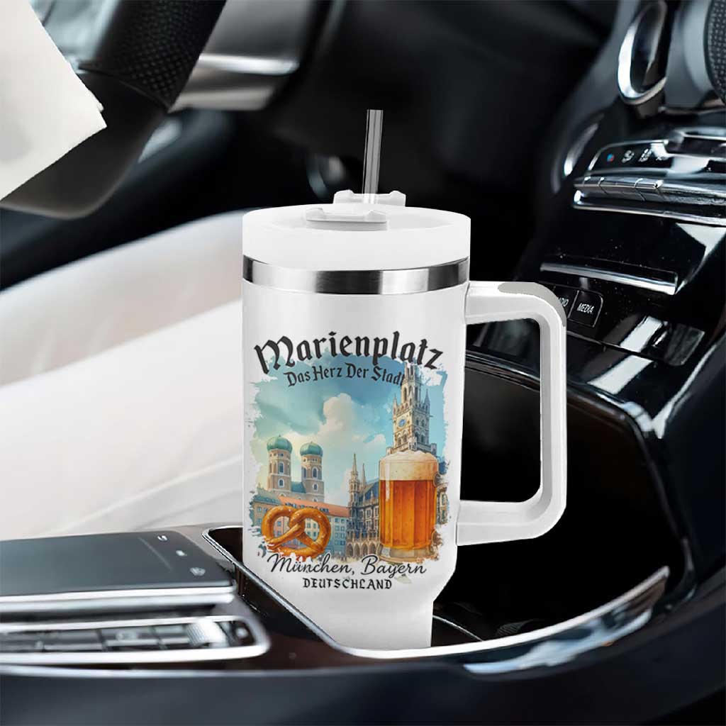 Bavarian Festival Munich Oktoberfest Tumbler With Handle Das Herz Der Stadt Beer Pretzel - Wonder Print Shop