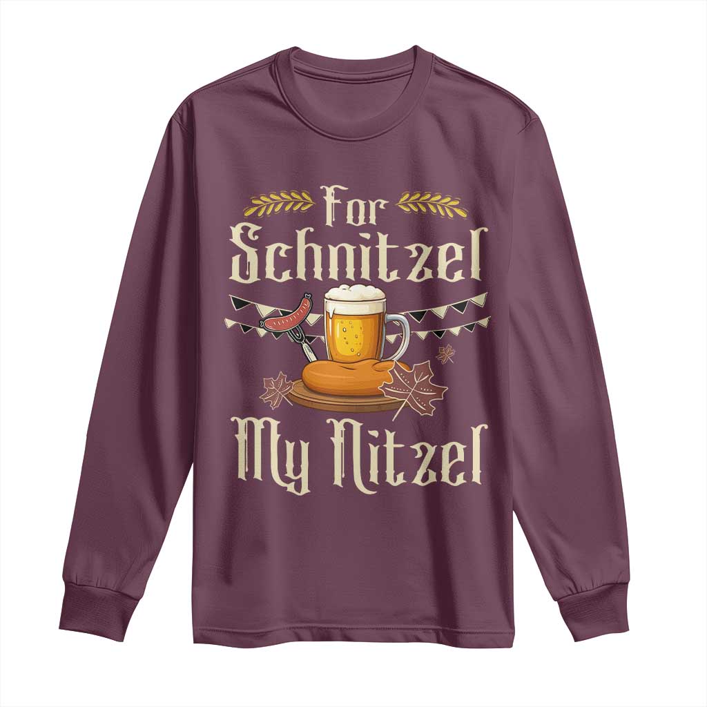 Funny Oktoberfest For Schnitzel My Nitzel Long Sleeve Shirt Beer Nitzel Sausage - Wonder Print Shop