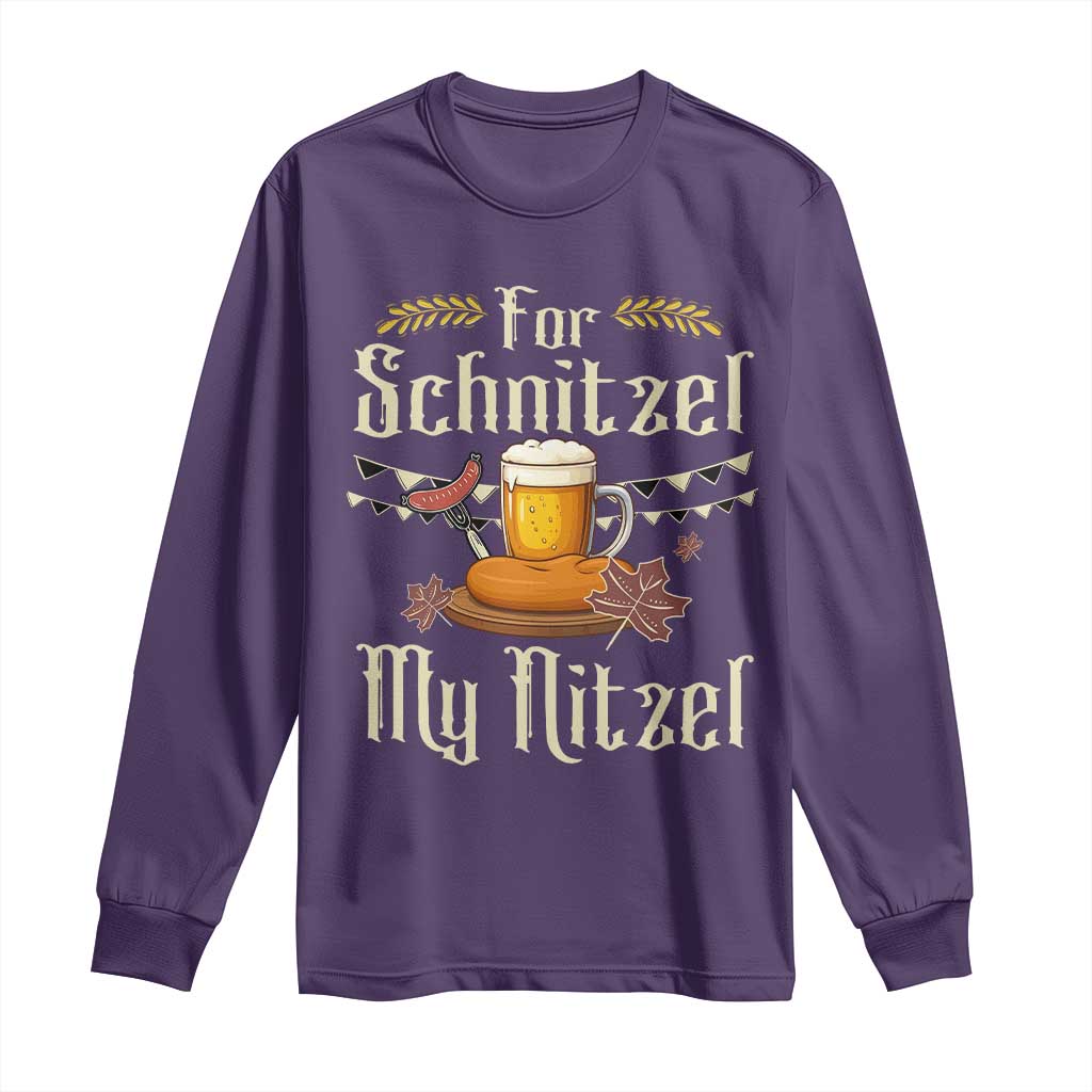 Funny Oktoberfest For Schnitzel My Nitzel Long Sleeve Shirt Beer Nitzel Sausage - Wonder Print Shop