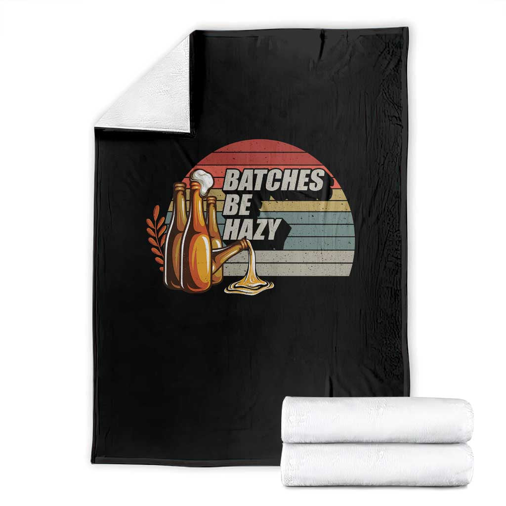 Funny Batches Be Hazy Throw Blanket Vintage Craft Beer Brewing - Wonder Print Shop
