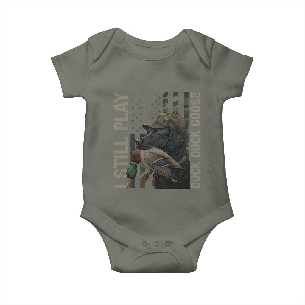 Funny I Still Play Duck Duck Goose Baby Onesie Duck Hunting Dog Back Lab - Wonder Print Shop