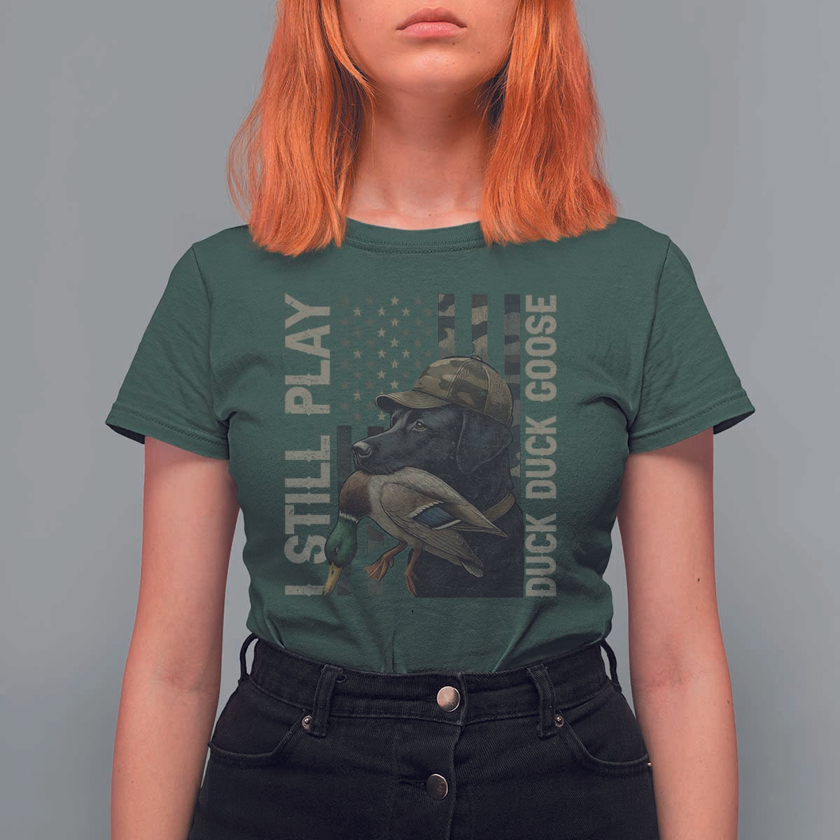 Funny I Still Play Duck Duck Goose T Shirt For Women Duck Hunting Dog Back Lab - Wonder Print Shop