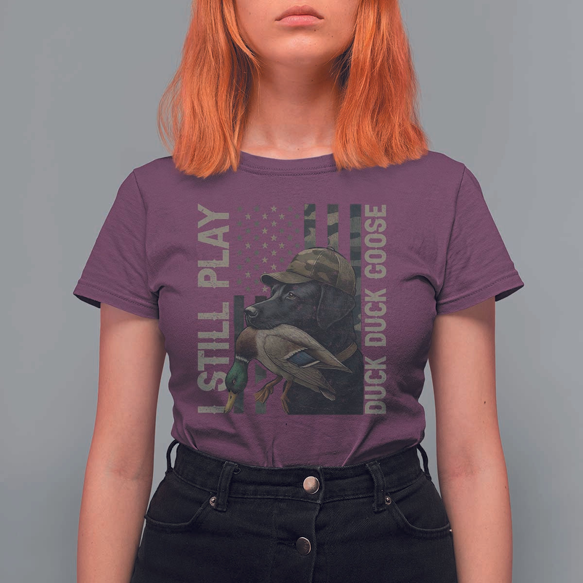 Funny I Still Play Duck Duck Goose T Shirt For Women Duck Hunting Dog Back Lab - Wonder Print Shop