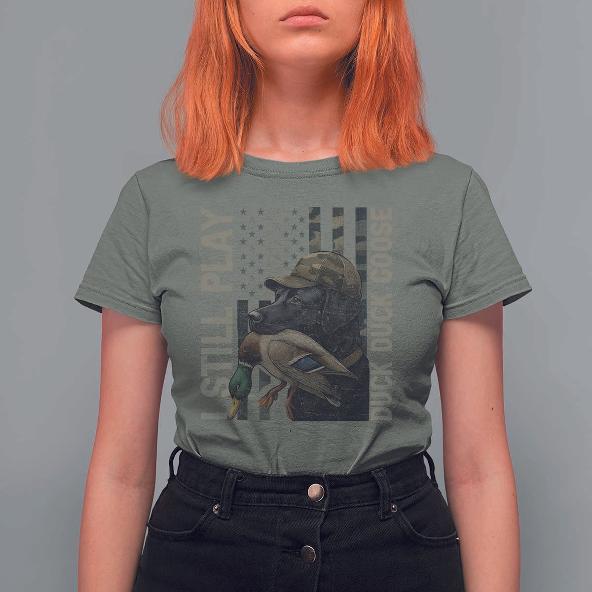 Funny I Still Play Duck Duck Goose T Shirt For Women Duck Hunting Dog Back Lab - Wonder Print Shop