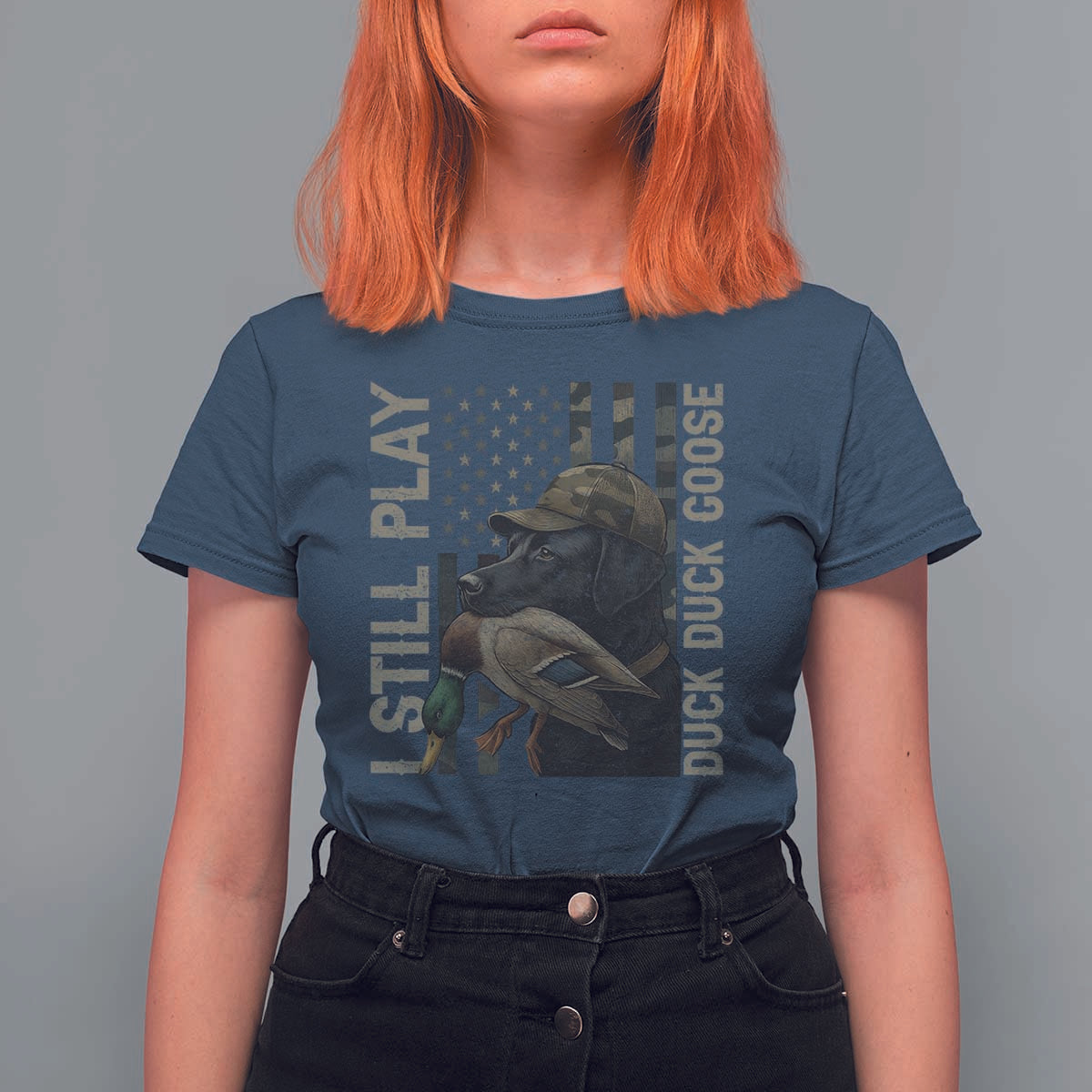 Funny I Still Play Duck Duck Goose T Shirt For Women Duck Hunting Dog Back Lab - Wonder Print Shop