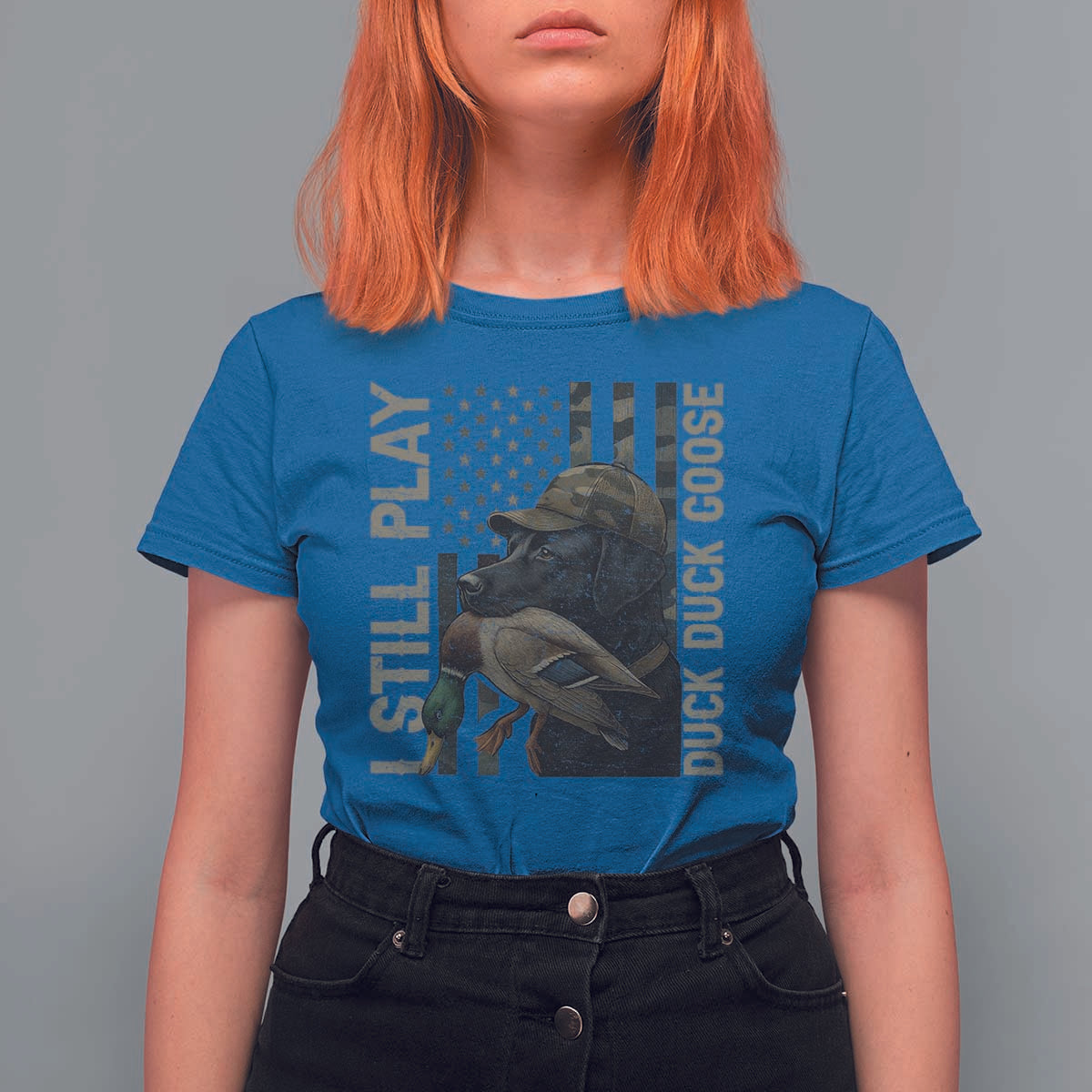 Funny I Still Play Duck Duck Goose T Shirt For Women Duck Hunting Dog Back Lab - Wonder Print Shop