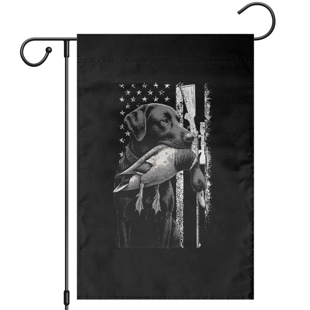 Duck Hunting Dog Back Lab Vintage American Flag Garden Flag - Wonder Print Shop