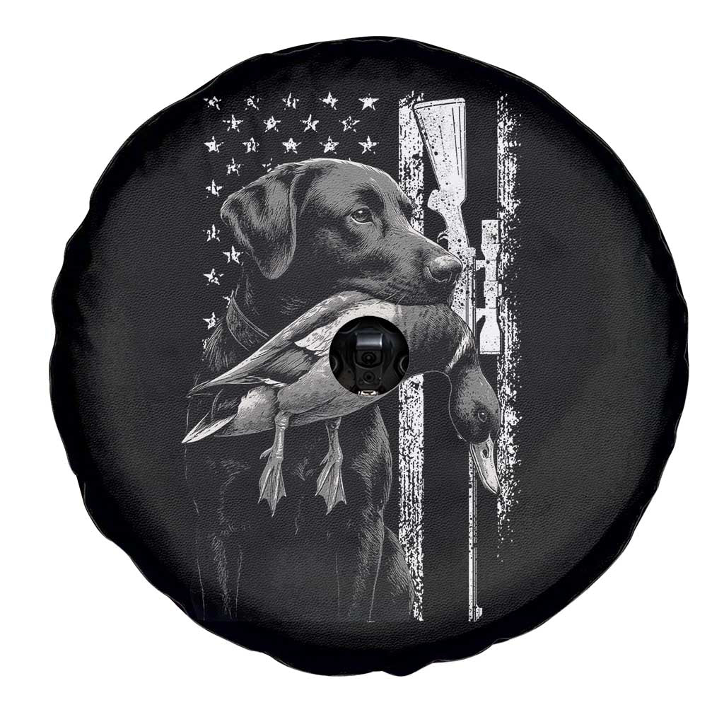 Duck Hunting Dog Back Lab Vintage American Flag Spare Tire Cover - Wonder Print Shop