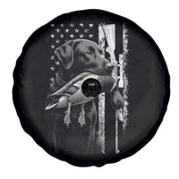 Duck Hunting Dog Back Lab Vintage American Flag Spare Tire Cover - Wonder Print Shop