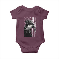 Duck Hunting Dog Back Lab Vintage American Flag Baby Onesie - Wonder Print Shop