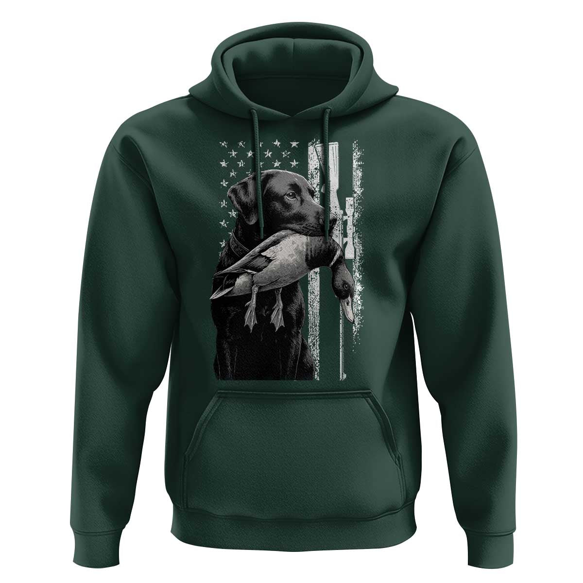 Duck Hunting Dog Back Lab Vintage American Flag Hoodie - Wonder Print Shop