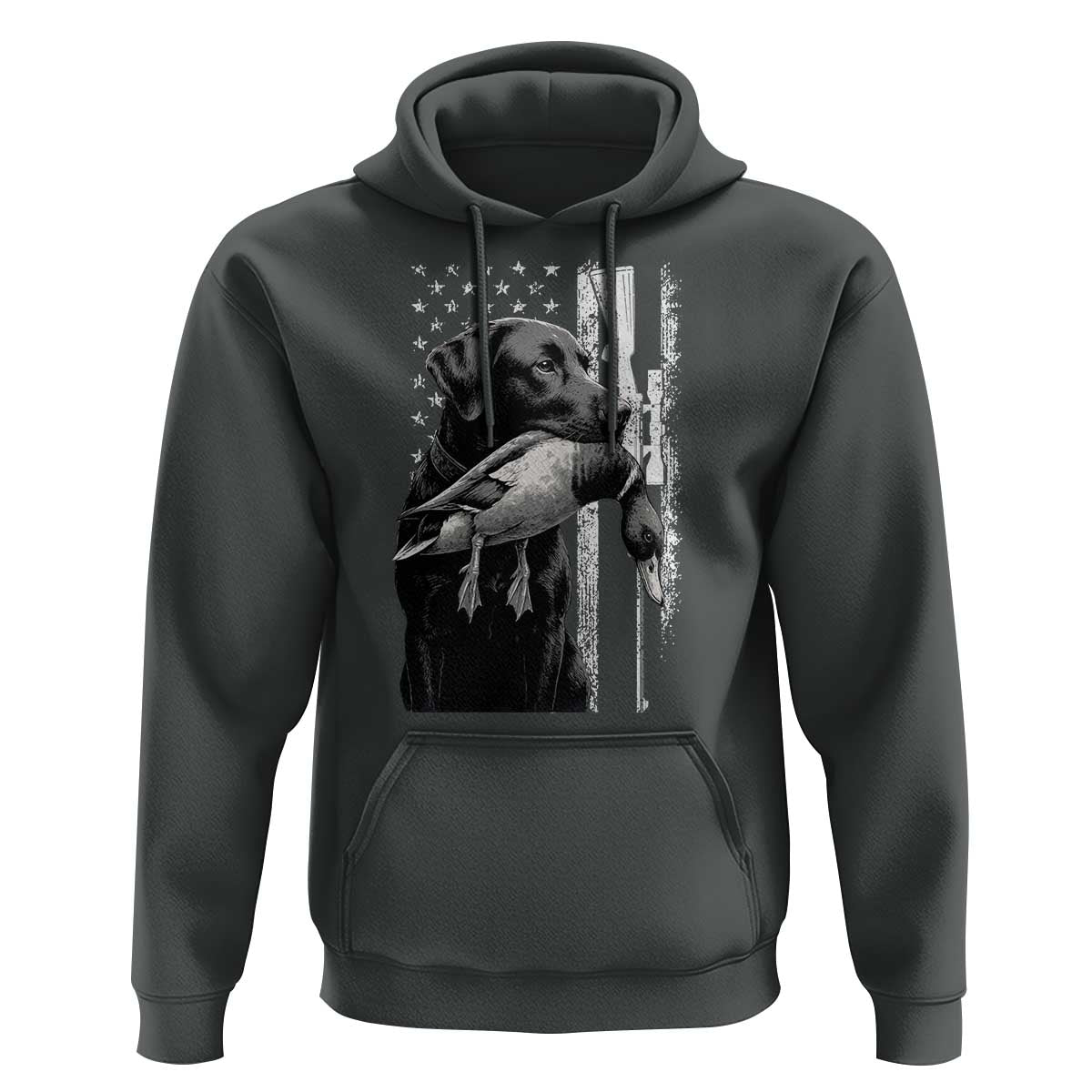 Duck Hunting Dog Back Lab Vintage American Flag Hoodie - Wonder Print Shop