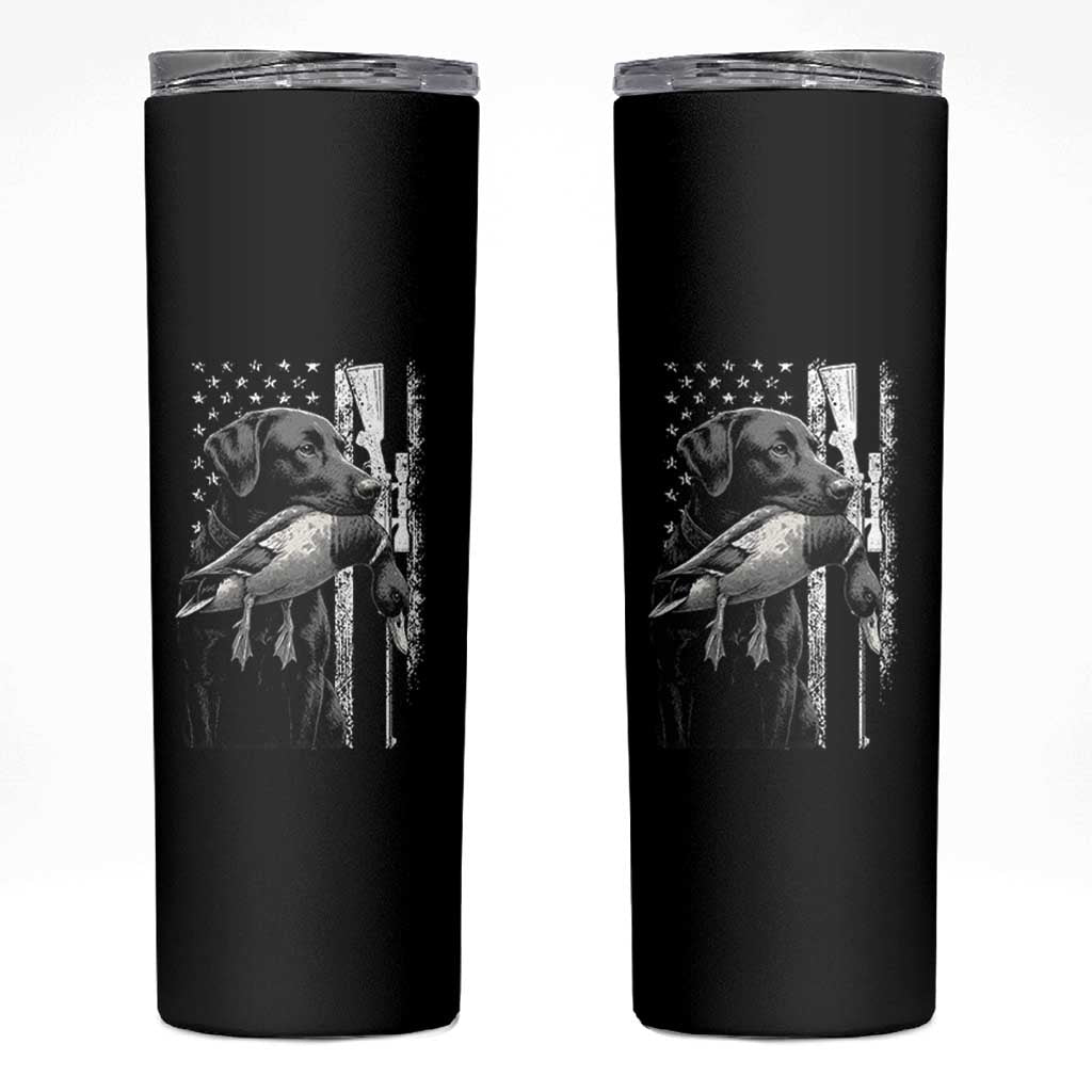 Duck Hunting Dog Back Lab Vintage American Flag Skinny Tumbler - Wonder Print Shop