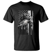 Duck Hunting Dog Back Lab Vintage American Flag T Shirt - Wonder Print Shop