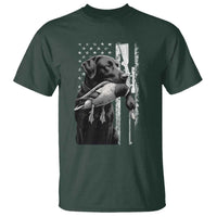 Duck Hunting Dog Back Lab Vintage American Flag T Shirt - Wonder Print Shop