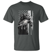 Duck Hunting Dog Back Lab Vintage American Flag T Shirt - Wonder Print Shop