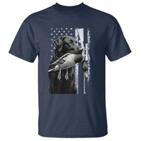 Duck Hunting Dog Back Lab Vintage American Flag T Shirt - Wonder Print Shop