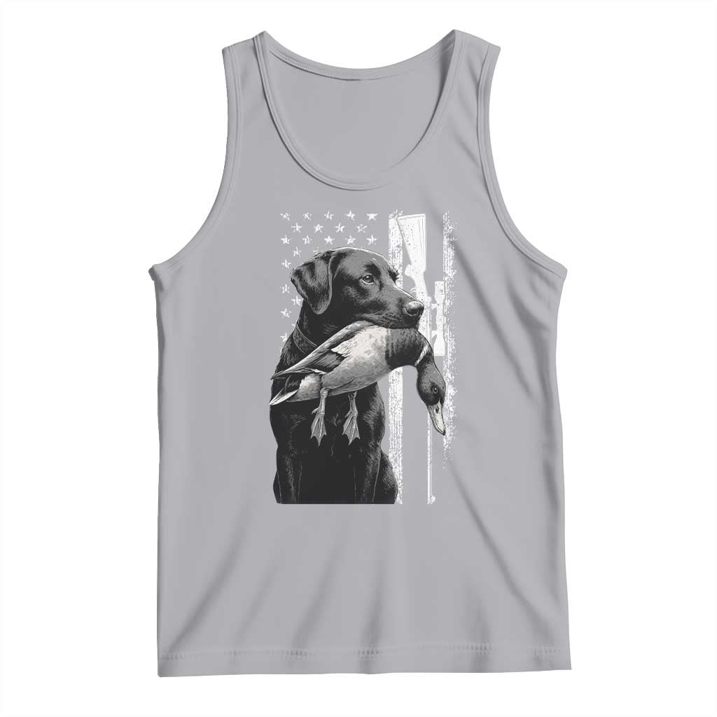 Duck Hunting Dog Back Lab Vintage American Flag Tank Top - undefined