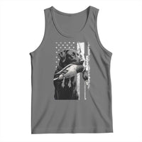 Duck Hunting Dog Back Lab Vintage American Flag Tank Top - undefined
